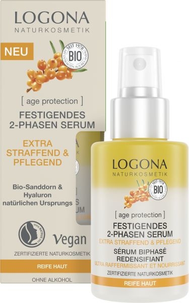 Біо-Сироватка для обличчя Logona проти зморшок, з обліпихою та гіалуроновою кислотою, 30 мл - Pampik
