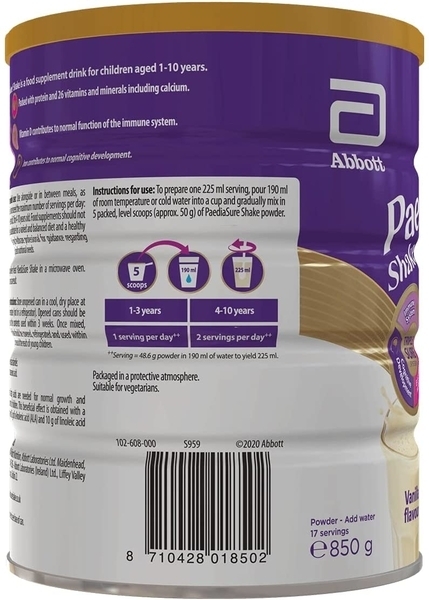 Суха молочна суміш Paediasure Shake Ваніль, 850 г - Pampik - 3