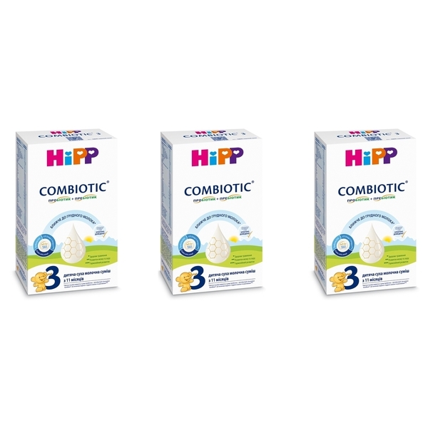 Набор сухой молочная смесь HiPP Combiotic 3, 900 г (3 шт. по 300 г) -  купить по супер выгодной цене