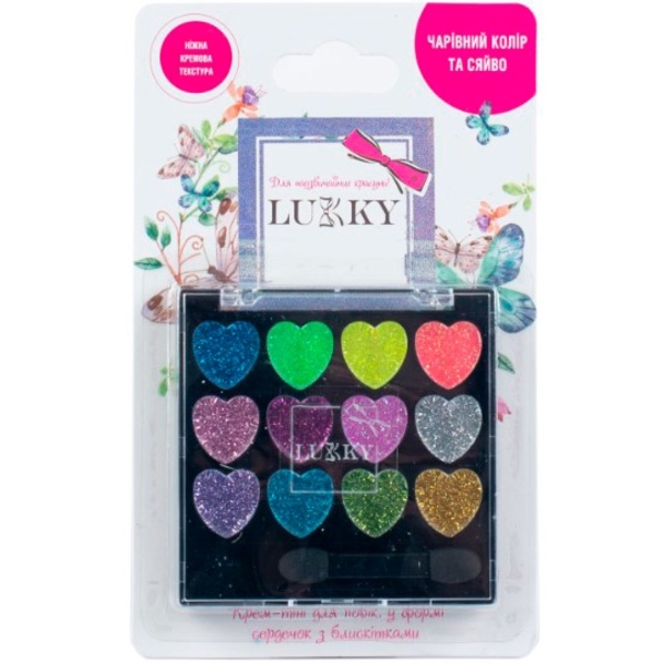 Крем-тени для век Lukky с блестками, с аппликатором детские в наборе - Pampik