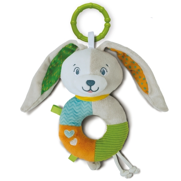 Мягкая игрушка-погремушка Clementoni "Кроленок" (17787) - Pampik