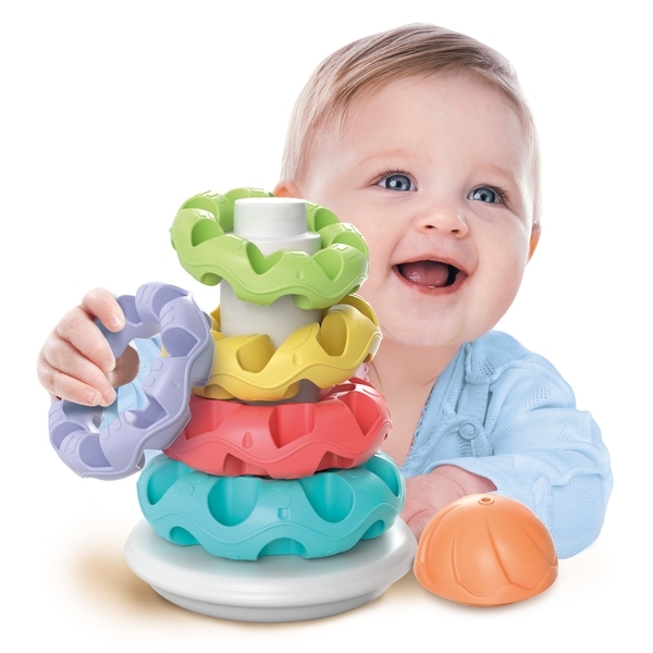 Іграшка-пірамідка Clementoni "Тактильні кільця" (17103) - Pampik - 2