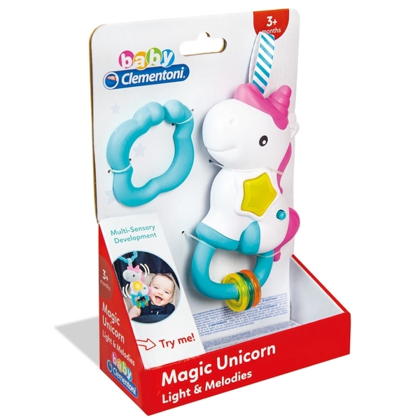 Игрушка-погремушка музыкальная Clementoni "Единорог" (17333) - Pampik - 3