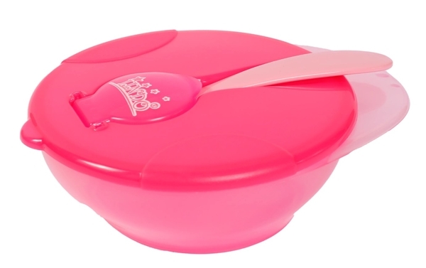 Тарілка Lindo, з ложкою, 250 мл, рожевий (Li 836 рож) - Pampik