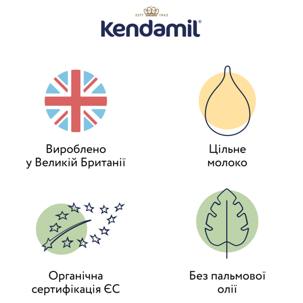 Органічна суха молочна суміш Kendamil Organic 2 для дітей 6-12 місяців, 800 г - Pampik - 2
