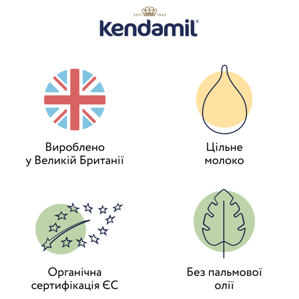 Органічна суха молочна суміш Kendamil Organic 1 від народження до 6 місяців, 800 г - Pampik - 2