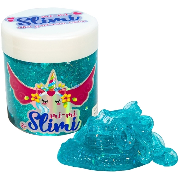 Слайм Strateg Mi-mi Slimi с фольгой, 150 г, голубой (71817) - Pampik