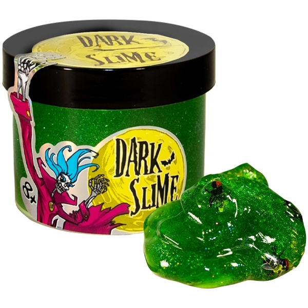 Слайм Strateg Dark slime з декором, 100 г, зелений (71829) - Pampik