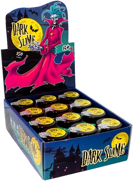 Слайм Strateg Dark slime з кульками, 250 г, сірий (71831) - Pampik - 2