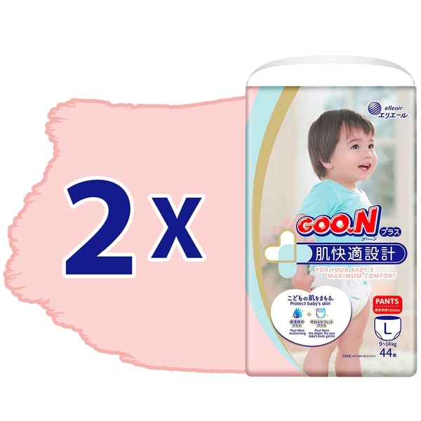 Підгузки-трусики GOO.N Plus L (9-14 кг), 88 шт. - Pampik - 2