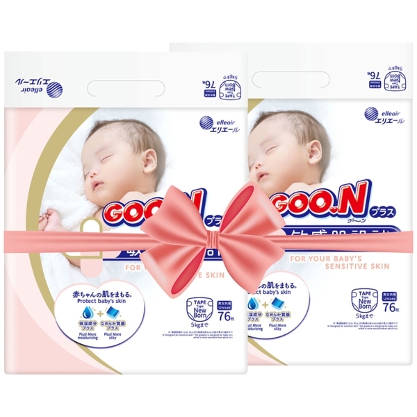 Підгузки на липучках GOO.N Plus для новонароджених NB (до 5 кг), 152 шт. - Pampik
