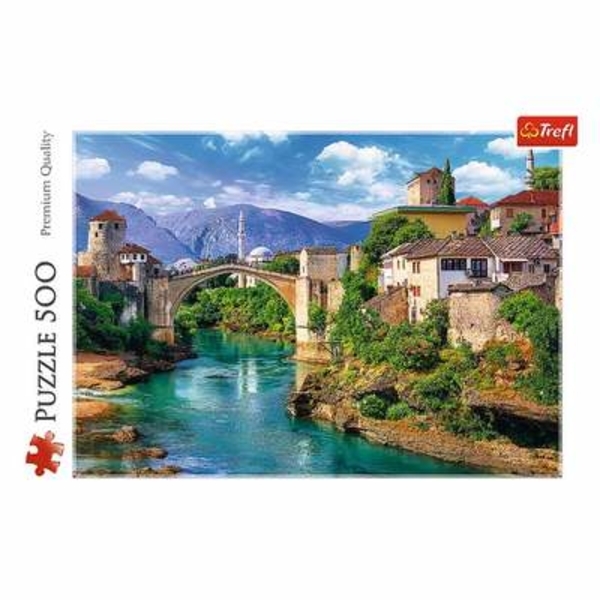 Пазл Trefl Старий міст у Мостарі Боснія та Герцеговина 500 деталей (37333) - Pampik - 2