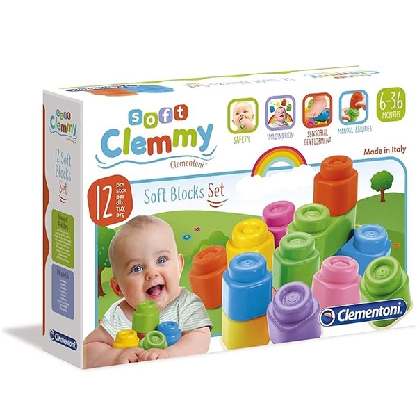 Іграшка-конструктор Clementoni Soft Clemmy М'які блоки, 12 деталей (14706) - Pampik - 4