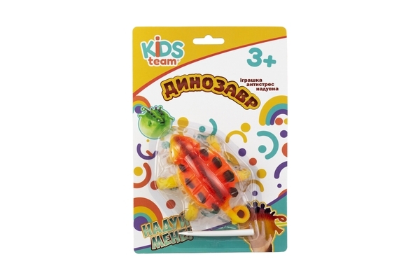 Іграшка-антистрес надувна Kids Team Жовтий динозавр в асортименті (CKS-10233C) - Pampik - 3