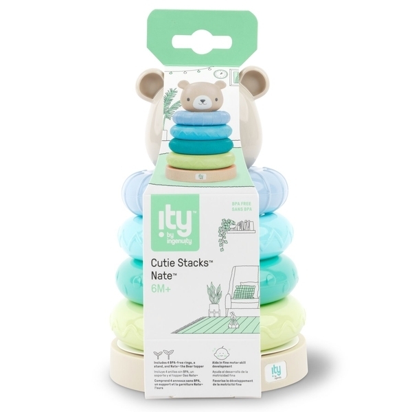 Іграшка-пірамідка Ingenuity Cutie Stacks - Nate (16879) - Pampik - 4