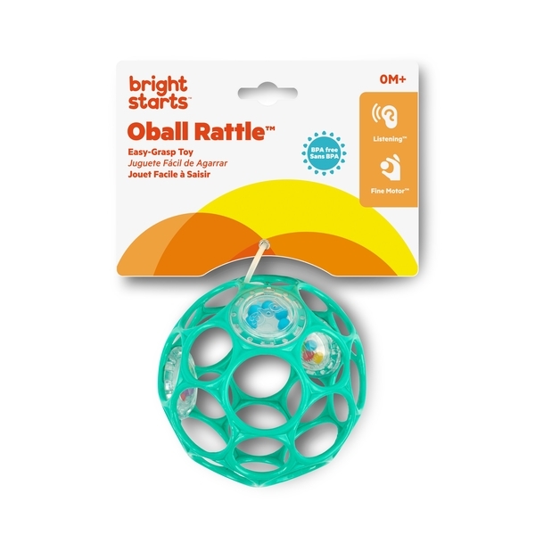 Іграшка-брязкальце Bright Starts Oball Rattle, блакитний (11486) - Pampik - 3