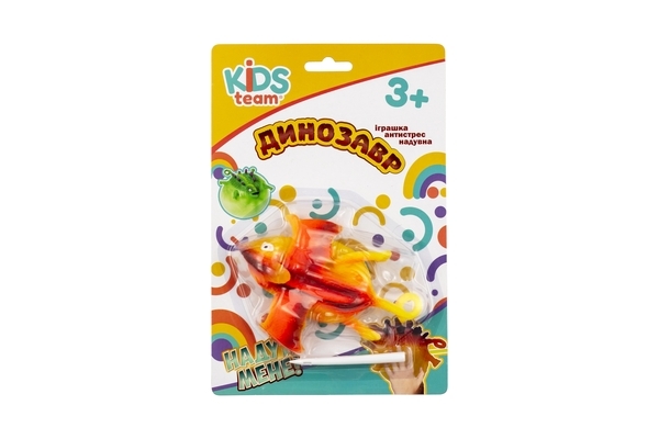 Іграшка-антистрес надувна Kids Team Жовтий динозавр в асортименті (CKS-10233C) - Pampik - 9