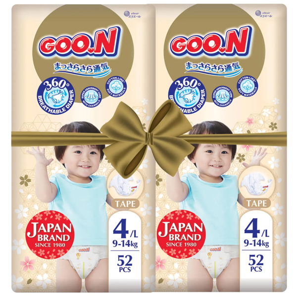 Підгузки на липучках Goo.N Premium Soft 4/L (9-14 кг), 104 шт. - Pampik