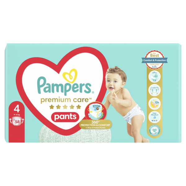 Підгузки-трусики Pampers Premium Care Pants 4 (9-15 кг), 58 шт. - Pampik - 2