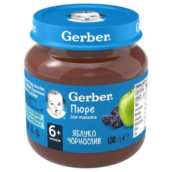 Пюре Gerber Яблоко и чернослив, 130 г - Pampik