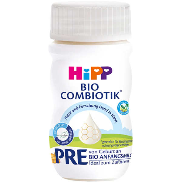Органічна дитяча рідка молочна суміш HiPP Combiotic Pre від народження, 90 мл - Pampik