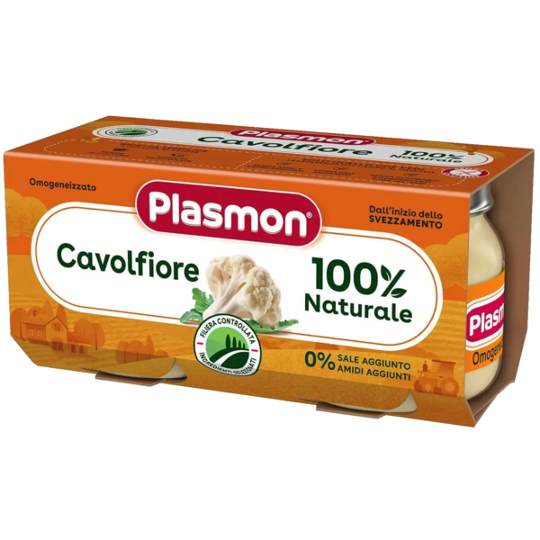 Пюре Plasmon Omogeneizzato Цвітна капуста, 160 г (2 шт. по 80 г) - Pampik