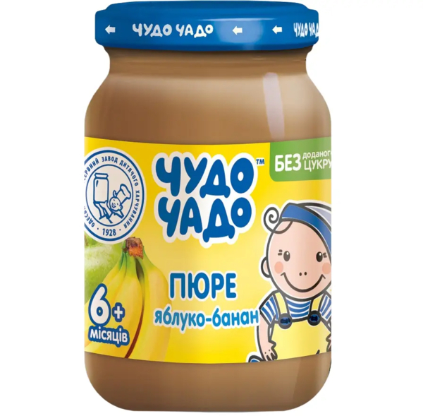 Пюре Чудо-чадо Яблуко та банан, без цукру, 170 г - Pampik