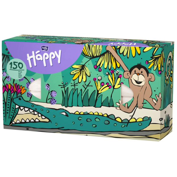 Носові хусточки двошарові Bella Baby Happy, в асортименті, 150 шт. - Pampik - 3