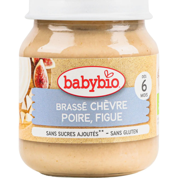 Органическое молочное пюре Babybio из козьего молока с грушей и инжиром, 130 г - Pampik