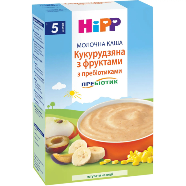 Молочна каша HiPP Кукурудзяна з фруктами, 250 г - Pampik - 2