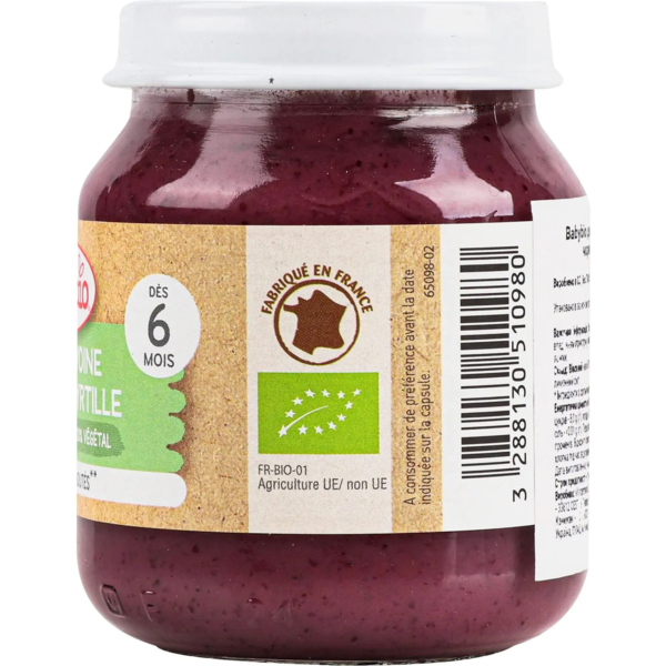 Органическое пюре Babybio из овсяного молока с бананом и черникой, 130 г - Pampik - 2