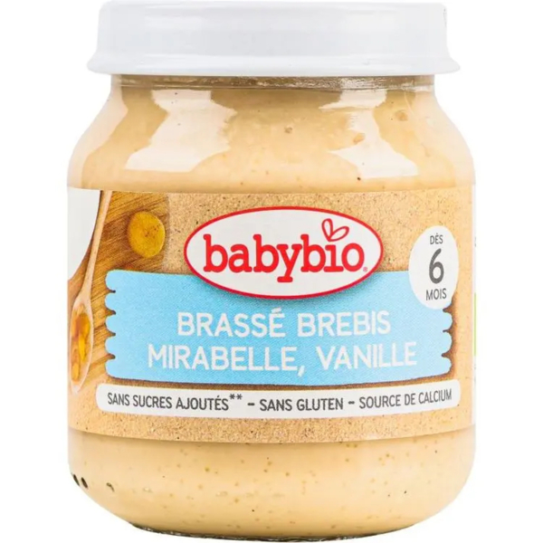 Органическое молочное пюре Babybio из овечьего молока со сливой и ванилью, 130 г - Pampik