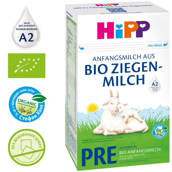 Органічна дитяча суха суміш HiPP Pre на козячому молоці, від народження, 400 г - Pampik - 4