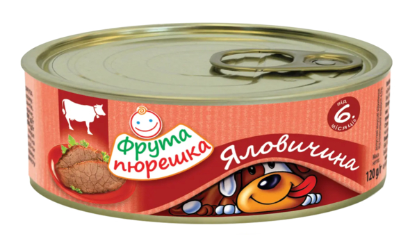 М'ясне пюре Фрута пюрешка Яловичина, 120 г - Pampik