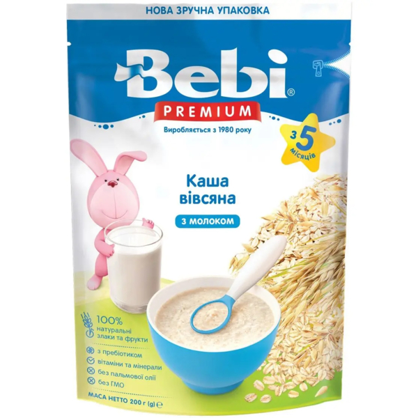 Молочна каша Bebi Premium Вівсяна, 200 г - Pampik