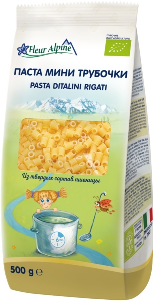 Макарони Fleur Alpine Pasta Ditalini Rigati Міні Трубочки, 500 г - Pampik