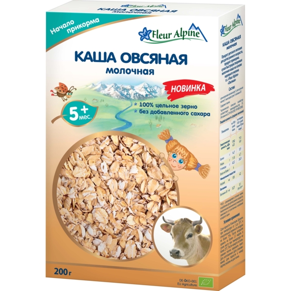 Молочная каша Fleur Alpine Овсяная, 200 г - Pampik