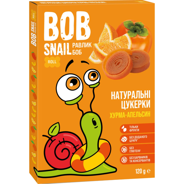 Натуральные конфеты Bob Snail из Хурмы и Апельсина, 120 г - Pampik