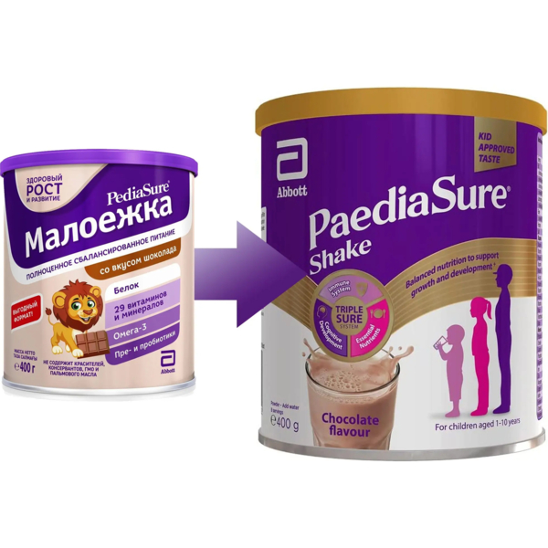 Суха молочна суміш PaediaSure Shake Шоколад, 400 г - Pampik - 4