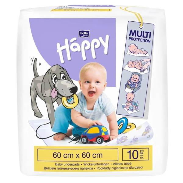 Одноразові пелюшки Bella Baby Happy, 60x60 см, 10 шт. - Pampik