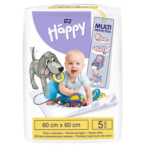 Одноразовые пеленки Bella Baby Happy, 60х60 см, 5 шт. - Pampik