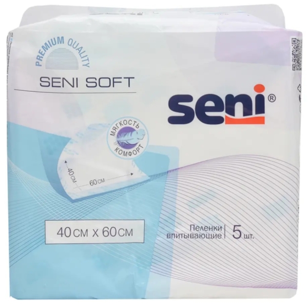 Одноразові пелюшки Seni Soft Super, 60х40 см, 5 шт. - Pampik