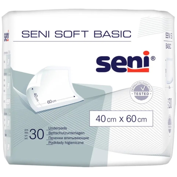 Одноразові пелюшки Seni Soft Basic, 60х40 см, 30 шт. - Pampik
