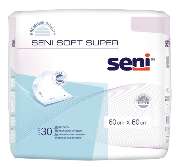 Одноразові пелюшки Seni Soft Super, 60х60 см, 30 шт. - Pampik
