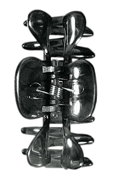 Зажим для волос Titania пластмассовый, 6 см, черный, 2 шт. (8020-2 B) - Pampik