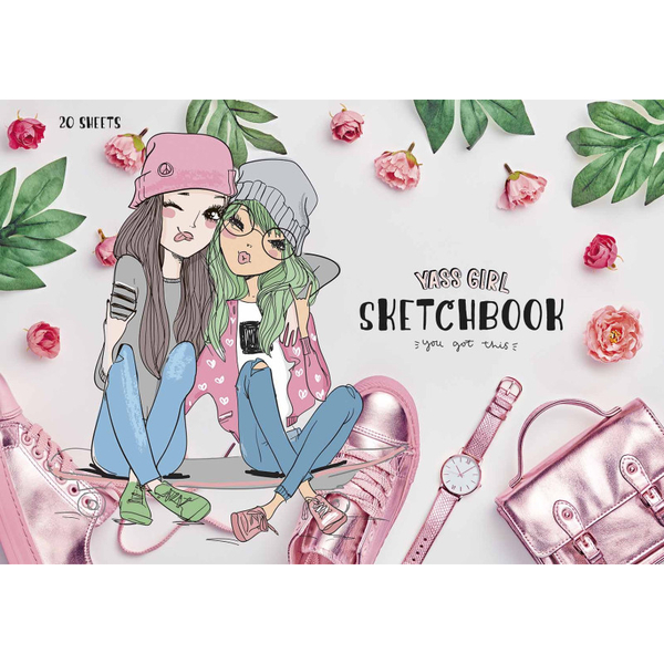 Альбом для малювання Star Дівчата в шапочках білий 20 аркушів (PB-GB-020-423) - Pampik