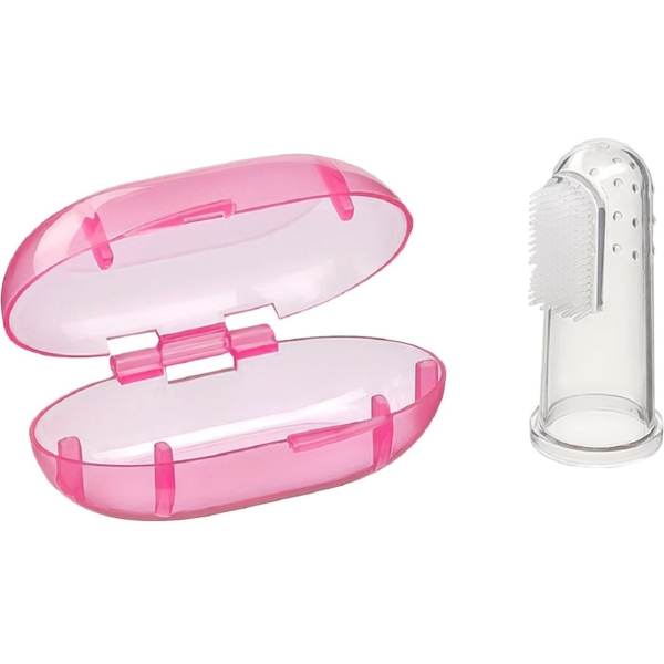 Детская зубная щетка Lindo в футляре розовая (Pk 073 роз) - Pampik