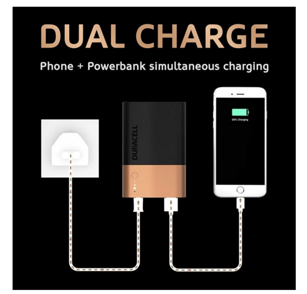 Портативний зарядний пристрій Duracell Powerbank 2.4A 5V 10050 mAh (5002732) - Pampik - 2