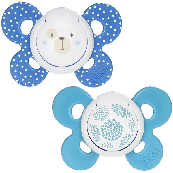 Силиконовая пустышка Chicco Physio Comfort, 6-16 мес., голубая, 2 шт. (74933.21.00.00) - Pampik