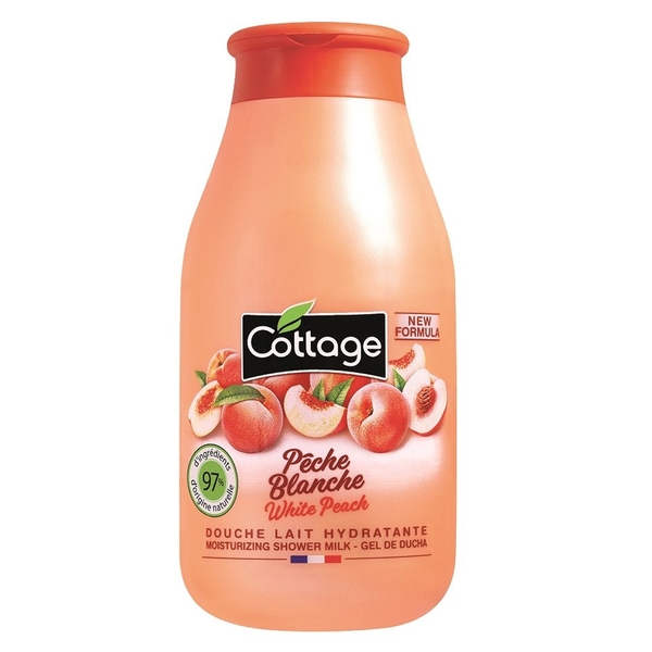 Молочко для душу Cottage White Peach зволожуюче, 250 мл - Pampik